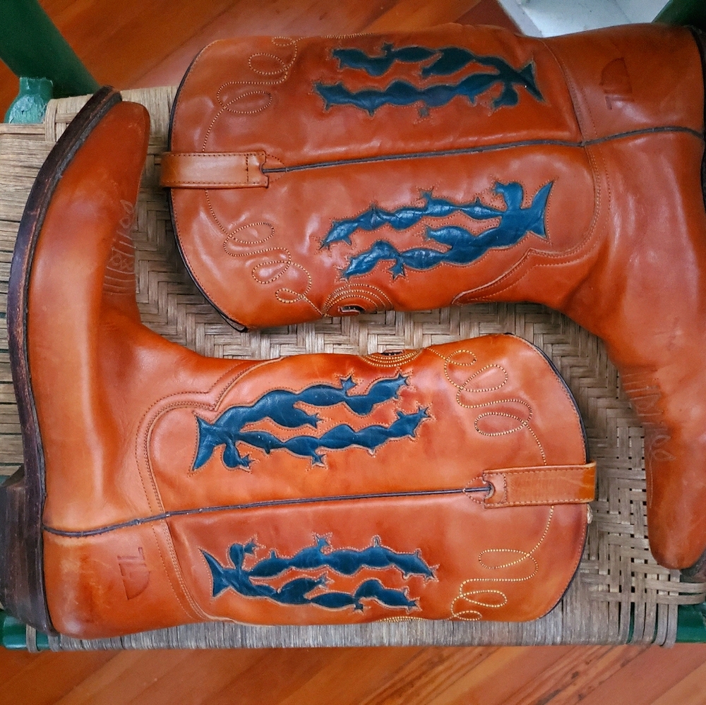 leather cactus cowboy boots